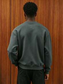 Sudadera holgada de cuello redondo con estampado de letras, de manga larga, de uso casual, para primavera/otoño - Gris Oscuro - Ver 2