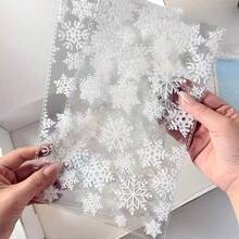 Christmas Gift Packaging Bags, Christmas Snowflake Flat Pouches, Gift Packaging Bags, Flat Pouches Suitable For Christmas Party Gift Wrapping, Decoration, Christmas Tree Transparent Storage Bags - Multicolor - View 8