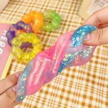 1pc Soft Silicone Transparent Crystal Stress Relief Bracelet, Squeeze Toy, Floral Wreath Design, Slow Rebound, Calming, Random Color - Multicolor - View 5