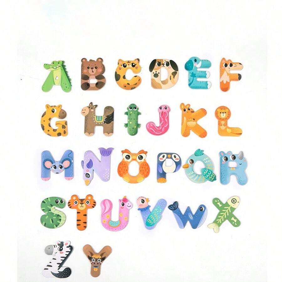 Alphabet Colorful ABC Animal Shape Letter Refrigerator Magnets, Cute Decorative Magnets, Office Magnets, Personalized Refrigerator Magnets For Kitchen Office Whiteboards Lockers And Dishwashers, Home Decor, Gifts For Friends And Loved Ones - Fridge Magnet - View 1