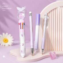 1 Set 7pcs New Dreamy Butterfly Stationery Set, Multi-Functional Learning Supplies, Gift For Students, Classroom Reward Prize - Multicolor - View 4