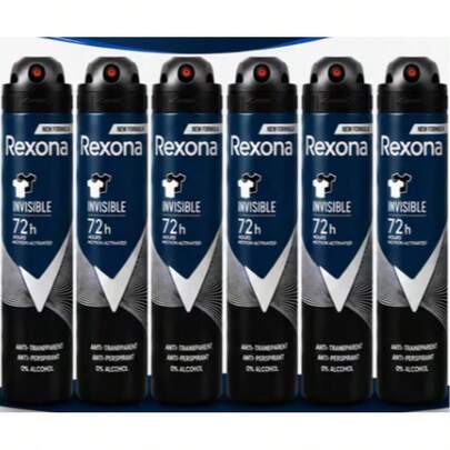 Rexona Men Invisible Dry Body Fragrance Spray 200ml Each – Personal Care Spray, Pack Of 6