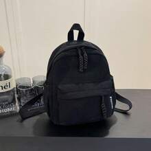 純色尼龍女款後背包/時尚女包/時尚女款後背包/戶外收納媽媽包 - 黑色 - 查看 10