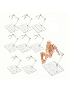 12pcs/Set Stand Pose Transparan yang Dapat Diatur untuk Figur Aksi Koleksi - Sendi Fleksibel, Stand Pajangan Plastik Tahan Lama untuk Pose Dinamis dan Dekorasi Rumah/Kantor - A - View 5
