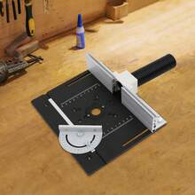 Black Folding Plate Made Of Aluminum Alloy For Woodworking Engraving Machines, Durable Milling Cutter Folding Base Plate For Wood Milling, Auxiliary Tool For Trimming Wood Carving, Edge Routing And DIY Carpentry Projects - A - View 4