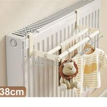 Thickened Metal Double-Bar Radiator Drying Rack, No Drilling Required, Metal Material, Space-Saving, Laundry Drying And Heating, Wall-Mounted Radiator Drying Rack, Suitable For Clothes, Towels, Shoes Quick Heating, Fits Most Radiators - Multicolor - View 13