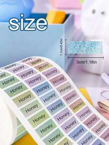 48-480pcs Custom Photo Name Stickers, Personalized School Labels, Colorful Tags, Back To School Birthday Gift, Waterproof Customizable Text Stickers - Style B - View 3