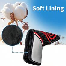 1Pc Circular Pattern Embroidery Golf Blade Putter Headcover, Black Red Golf Putter Head Cover For Golfers - Multicolor - View 9
