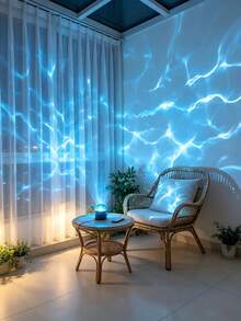 RGB Aurora/Water Wave Atmosphere Projection Light, USB Powered With Remote Control, Multi-Color Dynamic Lighting Effects, Suitable For Bedroom, Gaming Room, Home Theater, Birthday Party And Holiday Gift - Black - View 9