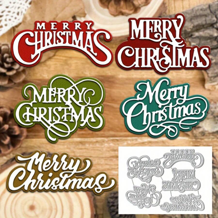 1pc Cute Christmas Multi-Layer Metal Cutting Template, Happy Christmas DIY Decoration, Scrapbooking Paper Craft Mold, Scrapbook Album, Welcome Card, Home Decor, Holiday Greeting, Handmade Craft Template