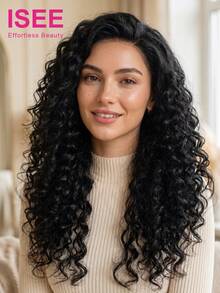 ISEE Hair Water Wave Feather Crochet Human Hair 16-24 Inch For Boho Braids Natural Look Defined Waves Pre-Separated Crochet Hair Extensions Knots Friendly Time-Saving Wear Fluffy Texture Suitable For Beginners - SNatural - View 3