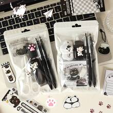 1 Set New Black Cat Theme Creative Cute Cartoon Stationery Set, Suitable For Office And School Use, Perfect Learning Reward - Sets - View 9