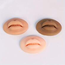 2pcs Silicone 5D Lip Practice Modules, 3D Realistic Lip Model, Semi-Permanent Tattoo Practice Skin, Plump Lip Mold, White/Deep/Black Solid Lip Blocks For Beginners Training, Tattoo Makeup Tools - Multicolor - View 4