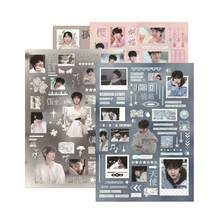 8pcs TF Family Trainee Yang Bowen Cut-Out Stickers, Premium Creative Decorative Planner Stickers, Waterproof - Multicolor - View 5