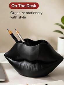 3D Printed Lip-Shaped Makeup Brush Holder, Sexy Lip Sculpture Decorative Storage Box, Romantic Valentine's Day Gift, Vanity Art Decor - Multicolor - View 11