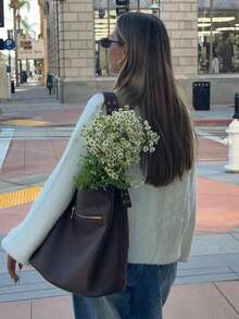 Women's New French Vintage Gentle Style White Long Sleeve Knit Cardigan - White - View 7