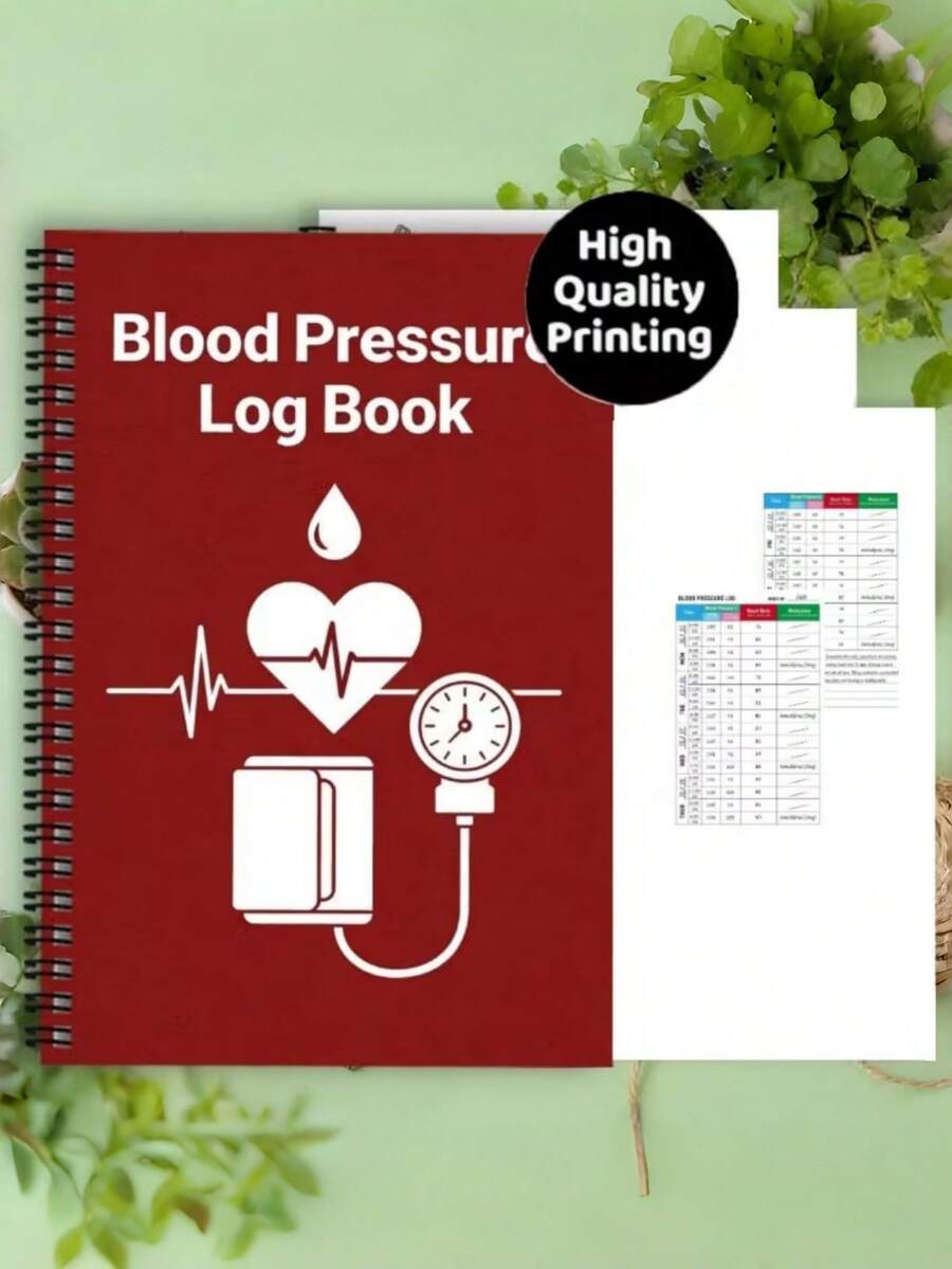 1pc A5 Daily Blood Pressure Log Book, Suitable For Elderly And Adults Health Gift, Large Clear Font Cover, Portable For Home, Travel And Business Trip Use, Convenient For Monitoring And Recording Health Data