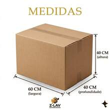 Kit 10 Caixa Papelão Kraft 60X40X40 Montagem Fácil Embalagem Mudança Correios - Retângulo - Visão 8
