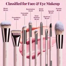 BS-MALL Precision Makeup Application High-Quality 8-Piece Pink Makeup Brush Set, Multi-Function Makeup Brushes, Portable Makeup Application, Non-Irritating, No Shedding, Beauty Brushes, Gift For Girlfriend And Women - Pink - View 6