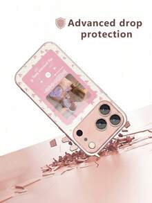 1件 DIY 定製照片與偶像歌曲名稱手機殼，粉色音樂播放器框架設計，強化玻璃背板 + TPU 軟邊材質，適用於 S26ULTRA/S25ULTRA/S24 系列與 Apple Duo/18ProMax/17ProMax/16Pro/15/14Plus/13Pro/12ProMax/11/XsMax/8/7/6Plus 手機配件，全鏡頭防刮保護殼，適合作為女友、男友或自己的生日禮物 - 粉色 - 查看 4
