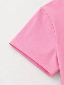 Women Two-Piece Outfits - 2 Playera Rosa con Short Rayas Rosa con Blanco - View 4