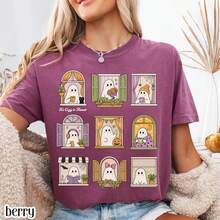 Spooky Halloween Ghost ® Shirt Too Cozy To Haunt Tee Bookish Librarian Reader TShirt - style2 - 查看 10