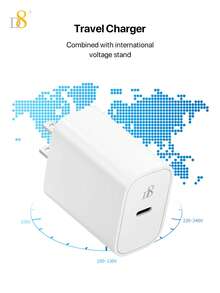 D8 1件 20W USB C 充電器，PD 快充，USB-C 線手機充電器，相容於 17/16/15 Plus、15 Pro、15 Pro Max、Pro 12.9 Gen 5/4/3、Galaxy S23 Ultra/S23/S23+/S22/S22 S21 S20 Ultra/S22+/S21+/Ultra/S20/S20+，20W USB C 充電器適用於 iPhone 17/16/15/Pro，USB-C 充電線 - 查看 6