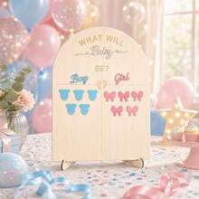 Wooden Gender Reveal Voting Board With Stand, Boy Or Girl Guessing Game Voting Sign, Includes Voting Stickers, Gender Reveal Party Supplies Decoration, Baby Shower Game - Gender Reveal Board - View 3