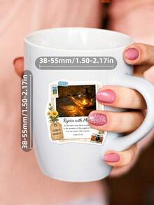 50Pcs Scripture Quotes PP Stickers, Vintage Collage Illustrations Of Countryside Scenery, Fruits, Crosses, Armors And Angels With Comforting English Sentences, For Journal Collage, Kuka Card, Water Bottle, Luggage, Retro Literary DIY Decor - 7*6*1 - View 7
