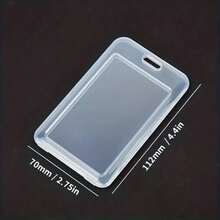 2/5pcs Semi-Transparent ID Card Holders, Rectangular Rounded Corner Design, Clear Transparent Window On Front, Pre-Punched Hole At Top, Smooth Edges, Lightweight And Portable, Suitable For ID Cards, Work Badges, Student Cards, Access Cards, Exhibition Badges, Ideal For Office, Campus, Exhibition, Event Check-In, Back To School, Thanksgiving Gift, Halloween Gift, Christmas Gift - A - View 4