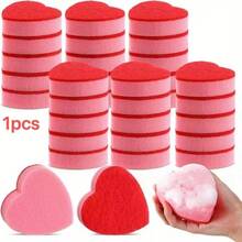 15PCS/6PCS/2PCS/1pc Heart-Shaped Sponge Scrubber For Kitchen Cleaning, Dishwashing, Cup Washing, Pot Scrubbing, Cleaning Sponge, Bathroom Cleaning Sponge, Beautiful Gift For Elders On Holidays - A - View 7