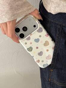 Blue Polka Dot Colorful Star Heart Pattern Phone Case Compatible With Apple 17 Pro Max 16 Pro Max New 13 Women's 14/15 Pro Shockproof 18 Pro Max Dual Layer Phone Cover 18 - White - View 11