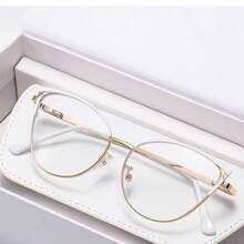 1pc Metal Round Cat Eye Frame Indoor Computer Reading Outdoor Photochromic Spring Temple Fashion Women Fashion Glasses - Lenses / Photochromic Lenses - View 13