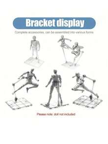 12pcs/Set Stand Pose Transparan yang Dapat Diatur untuk Figur Aksi Koleksi - Sendi Fleksibel, Stand Pajangan Plastik Tahan Lama untuk Pose Dinamis dan Dekorasi Rumah/Kantor - A - View 6