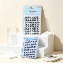 60 Clusters New Japanese Style False Eyelashes, Soft And Natural, Suitable For Beginners Single Cluster Application, Fine Segmented Lightweight, Suitable For Daily Commute Wear, Pointed Tip Style - 查看 9