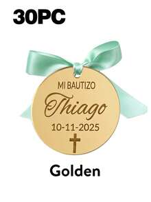 Personalized Baptism Gift Tags, Customized Gold Acrylic Cross Baptism Party Favor Tags, Baby Baptism Party Decoration, Gift Box Labels, Keepsake Charms - Multicolor - View 40