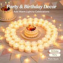 50pcs Tea Light Candles, 2 Hours Burn Time, Suitable For Tea Warmers, Food Warming And Home Use ( For Pregnant Women And Babies) - Multicolor - View 5