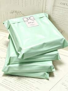 10/30/100pcs Green Shipping Bags, E-Commerce Logistics Packaging Supplies, Super Strong PE Material, Self-Sealing, Multiple Sizes, Suitable For Holiday Peak Shipping, Thanksgiving Promotion Packaging, New Year Gift Mailing - Fresh Green - View 1