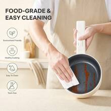 Reemix Hot Pot Electric With Steamer, 1.6L(54.11oz) Ramen Cooker Non-Stick Sauté Pan For Steak, Egg, Fried Rice, Ramen, Oatmeal, Soup, Portable Personal Hot Pot Perfect Suit For Dorm Room And Apartment - 米色 - 查看 7