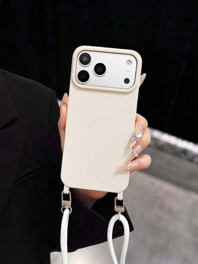 Minimalist Matte Phone Case With Adjustable Crossbody Strap Compatible With 17 Pro Max/16 Pro/15 Pro Max/14/13/12 Pro/11/13 Pro Max/14 Pro Max/12/13 P Pro Max/11 Pro Max And Other Models, Fashionable Protective Shell Holiday Gift For Men And Women
