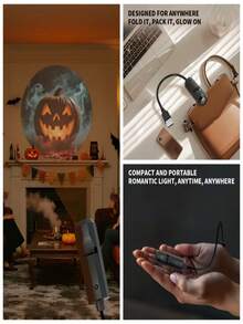 6pcs Halloween USB Projector Lights, Creative LED Halloween Projector Lights, Scary Atmosphere Lights, 6 Patterns USB Projector Lights, Suitable For Ceiling, Wall Decoration, Indoor Decoration, Home Decor, Halloween Decoration, Party Decoration And Room And Living Room Decoration - Halloween USB Projector Light 2 - View 10