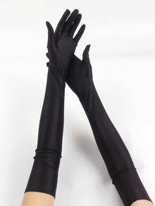1 Pair Women's Long Sexy Evening Gloves, Suitable For Wedding, Party, Ball, Costume Matching - Champagne - View 6