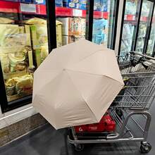 新款全自動黑色乙烯基雨傘，防曬防雨傘，配色手柄，商務折疊防曬陽傘 - A - 查看 4