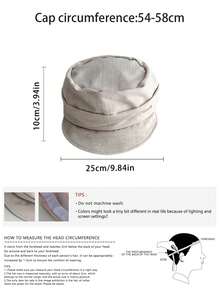 1 buah Topi Datar Motif Bintang Vintage yang Dicuci, Topi Wanita Ukuran Besar yang Nyaman untuk Kepala Lebar, - MultiWarna - View 3
