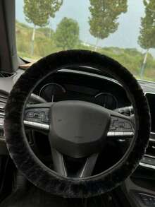3 Piecescar Plush Steering Wheel Cover And Shoulder Pad Set, A Three Pieces Combination, Suitable For Spring, Autumn, And Winter Use. - A - View 10