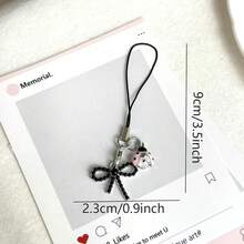 1pc Pearl Bowknot Rhinestone Seven-Star Ladybug Phone Chain Pendant, Universal For Smartphones, Minimalist Healing Small Charm, Can Decorate Keychains And Bags - Multicolor - View 8