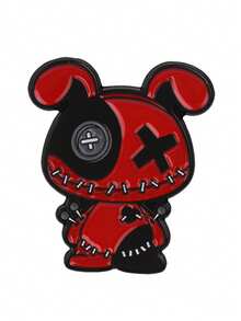 QIHOO 1PC Gothic Voodoo Bunny Doll Enamel Pin Cartoon Stitched Rabbit Lapel Badges Halloween Clothes Backpack Decor - Multicolor - View 8