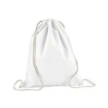 Westford Mill Organic Cotton Drawstring Bag - White - View 2