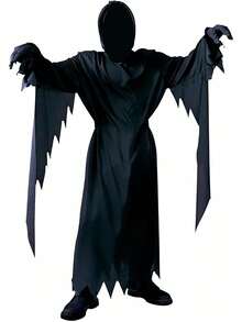 Adult Grim Reaper Halloween Costume, Suitable For Scream Party, Easter Ball, Horror Performance, Unisex Jumpsuit - Multicolor - View 19