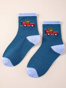 5 Pairs Cute Cartoon Car Pattern Breathable Odor-Resistant Children's Socks, Suitable For Spring, Summer, And Autumn - Multicolor - View 4